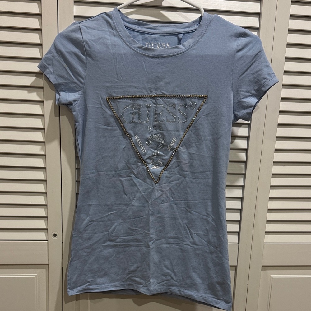 Guess Blue Studded Short Sleeve Tee